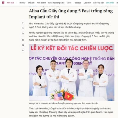 Vnexpress đưa tin về nha khoa alisa uy tín khu vực nguuyễn văn huyên, cầu giấy, Hà Nội